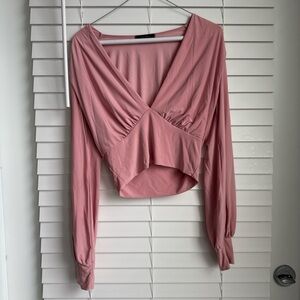 Elegant Pink Wrap Top